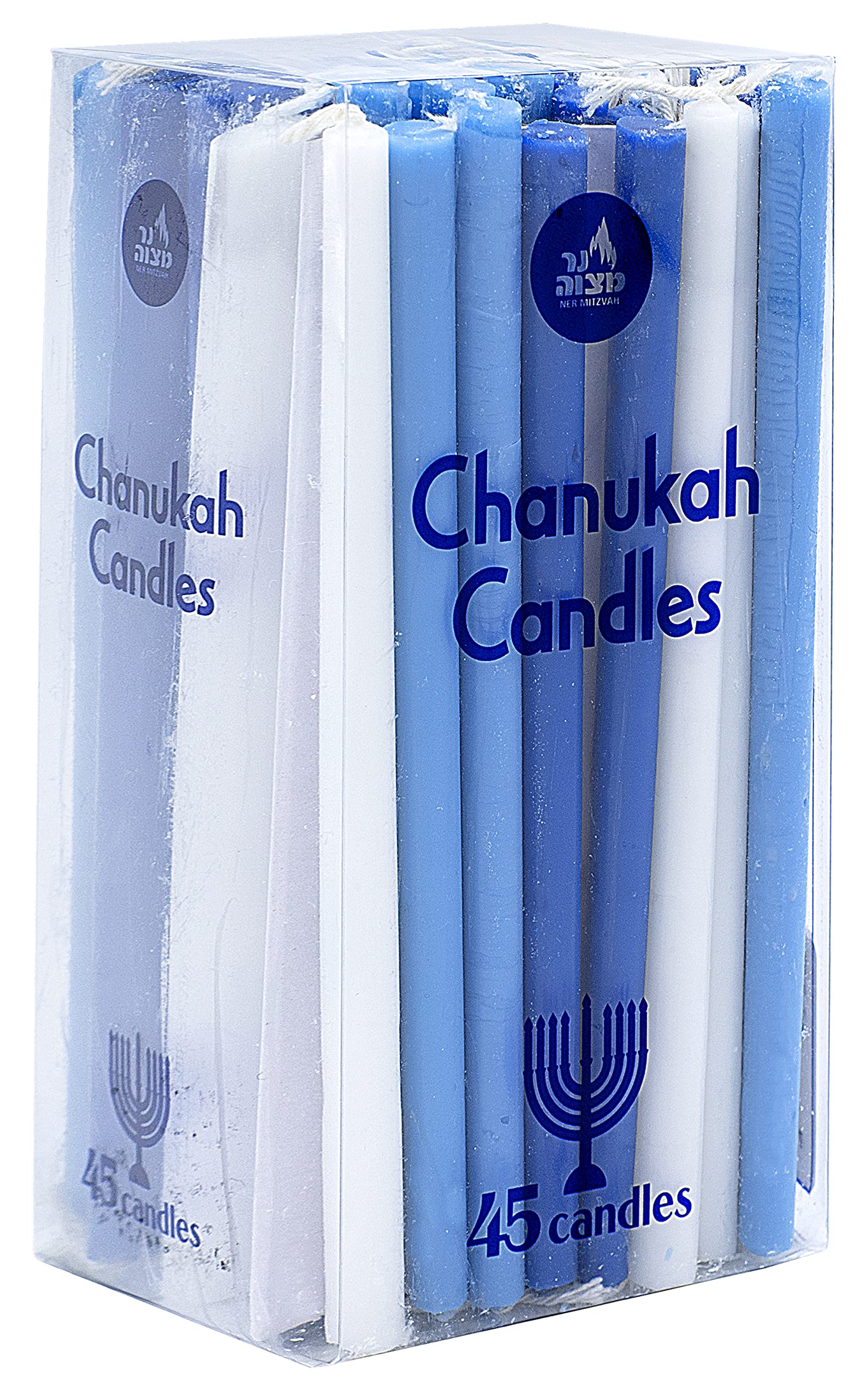 Velas de Janucá extra largas que no gotean, azules y blancas, 44 unidades.