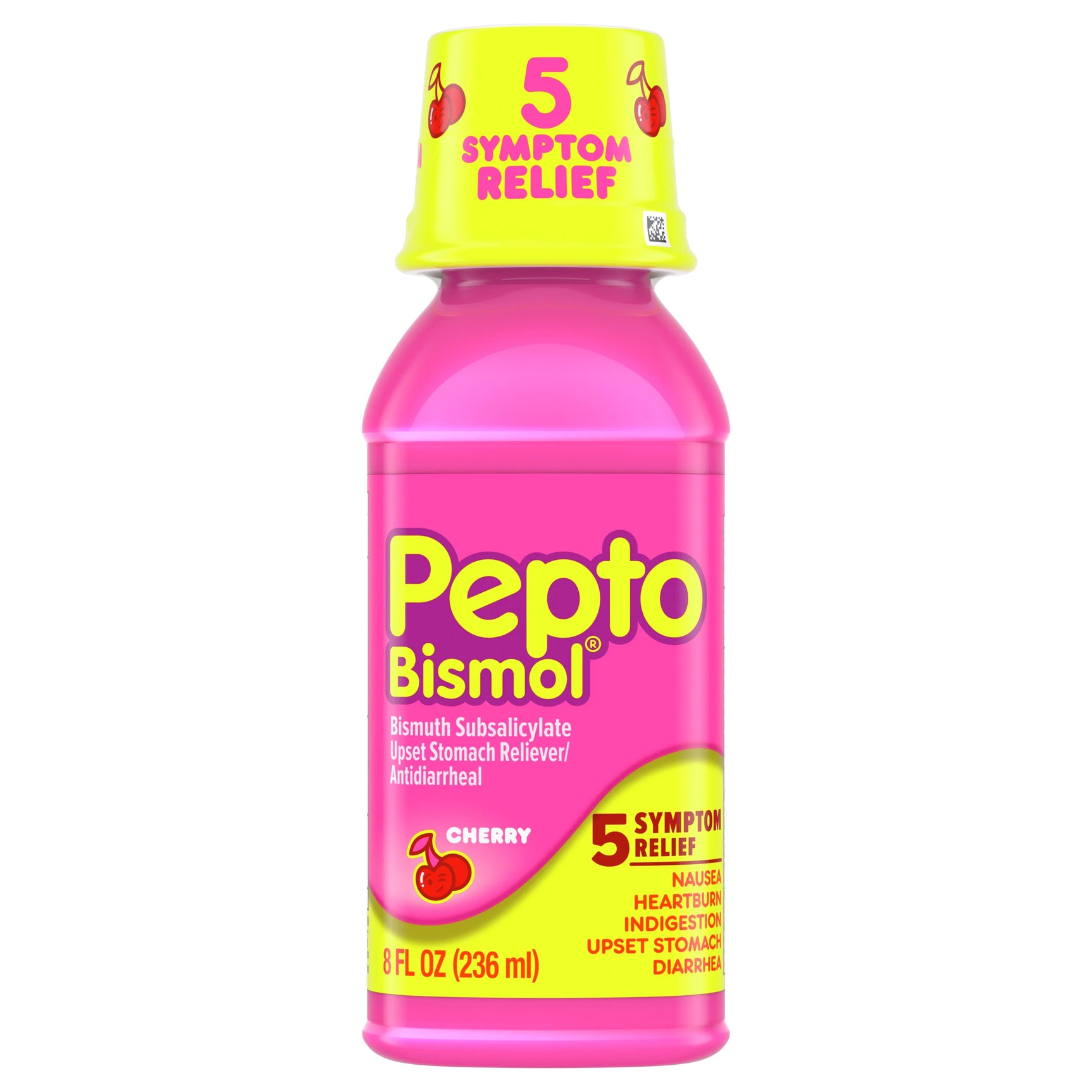 Pepto Bismol Alivio de 5 Síntomas con Sabor a Cereza para el Malestar Estomacal