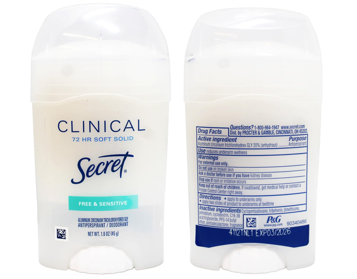 Secret Clinical Strength Soft Solid Antiperspirant and Deodorant Sensitive