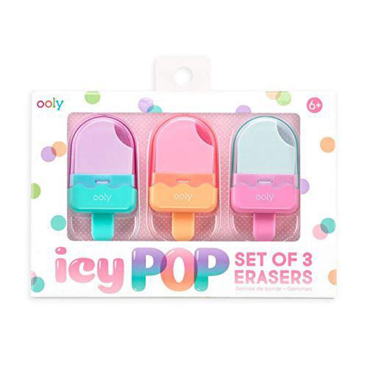 OOLY, ICY Pop Eraser 2.0, Pop Cap Off to Reveal The Eraser, Vibrant