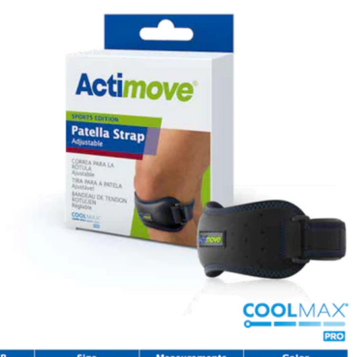 Patella Strap Gel Band Blk Univ Black