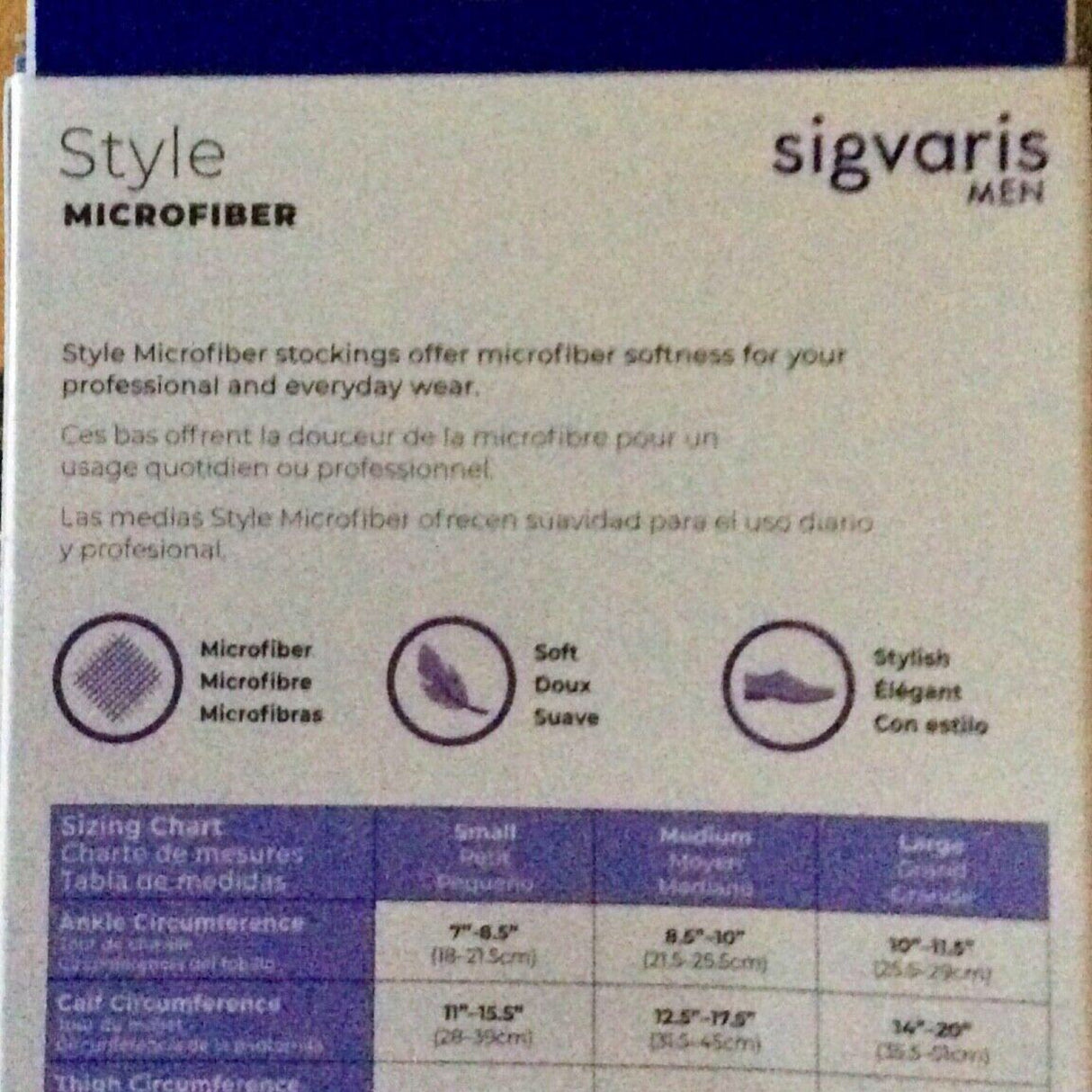 SIGVARIS Men’s Style Microfiber 820 Closed Toe Thigh-Highs w/Grip Top 20-30mmHg
