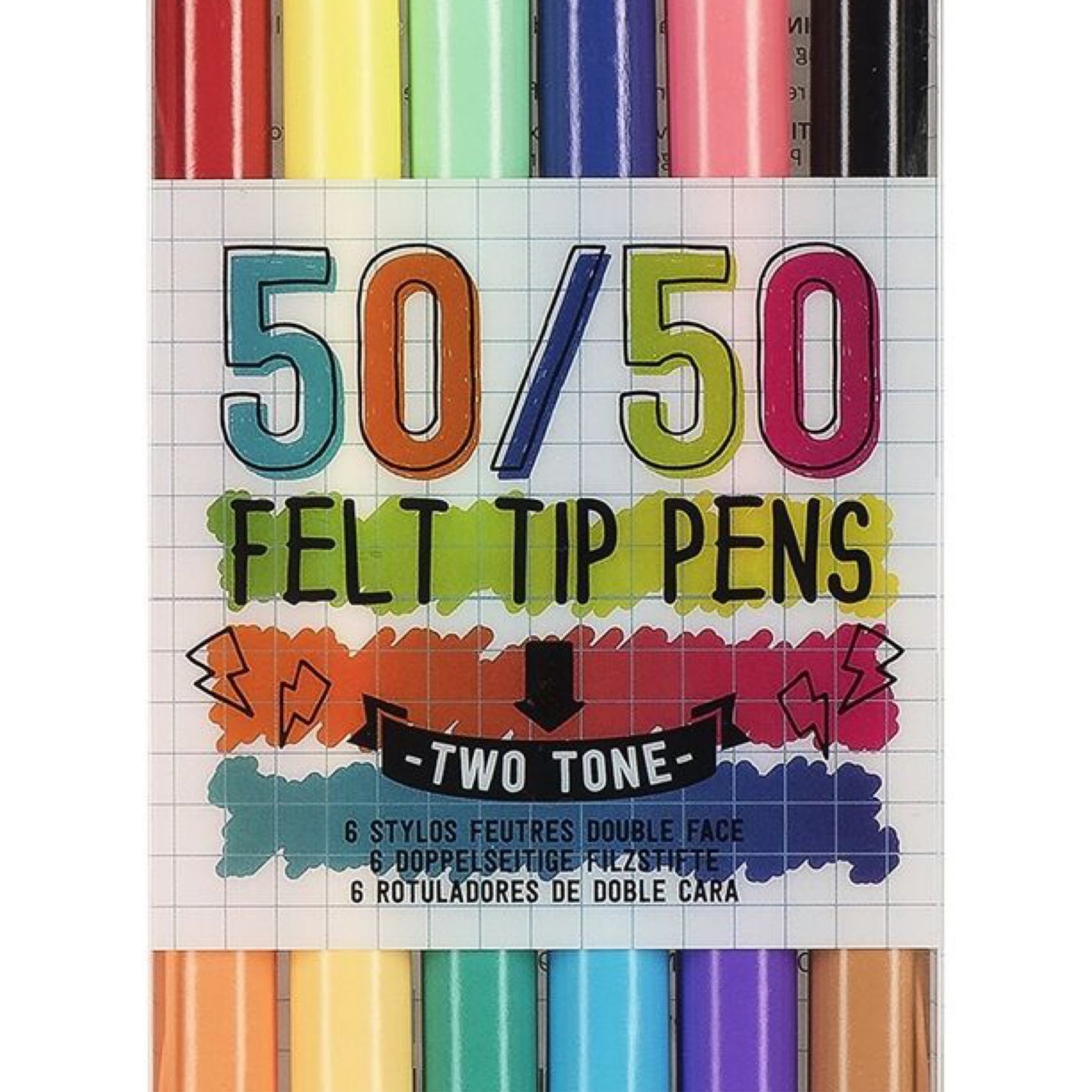 Npw 50/50 felt tip pens two tone