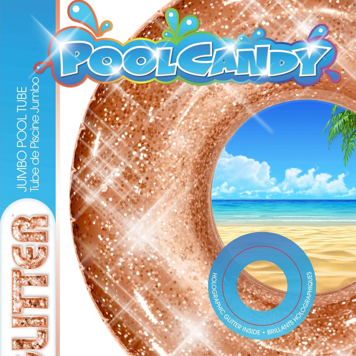 Pool Candy glitter rose gold jumbo beach & pool tube