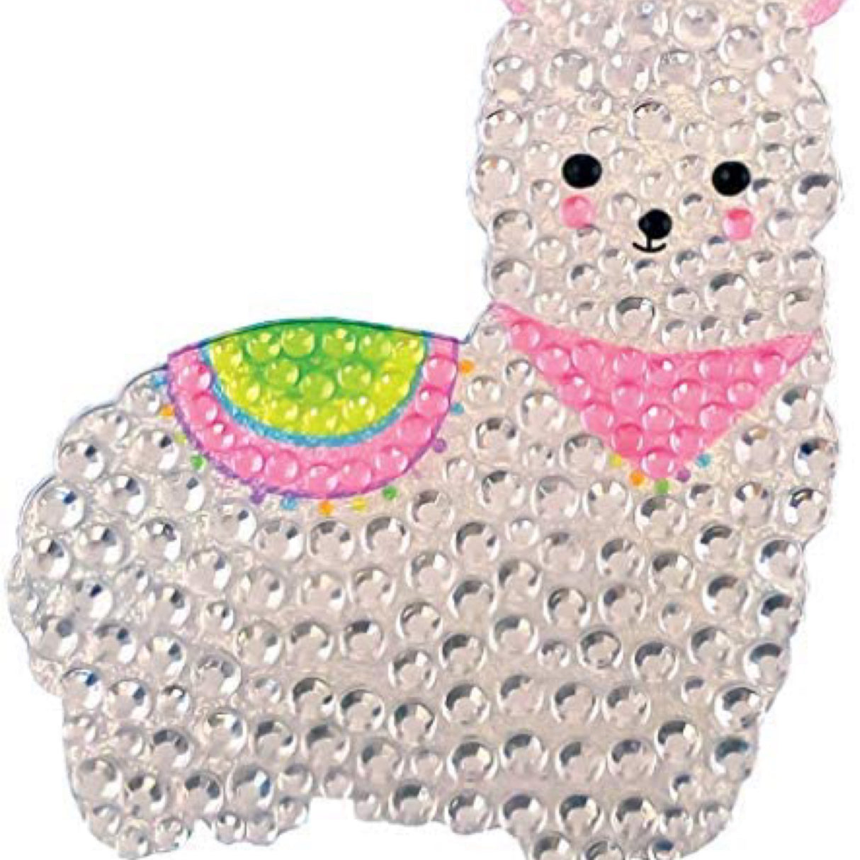 Removable rhinestone decal llama