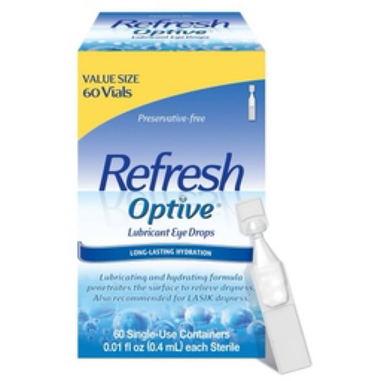 Refresh Optive Lubricant Eye Drops Non-Preserved Tears Single-Use Containers