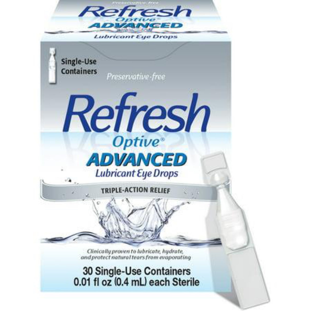Refresh Optive Advanced Lubricant Eye Drops, Preservative-Free, Single-Use Containers, 0.01 Fl Oz