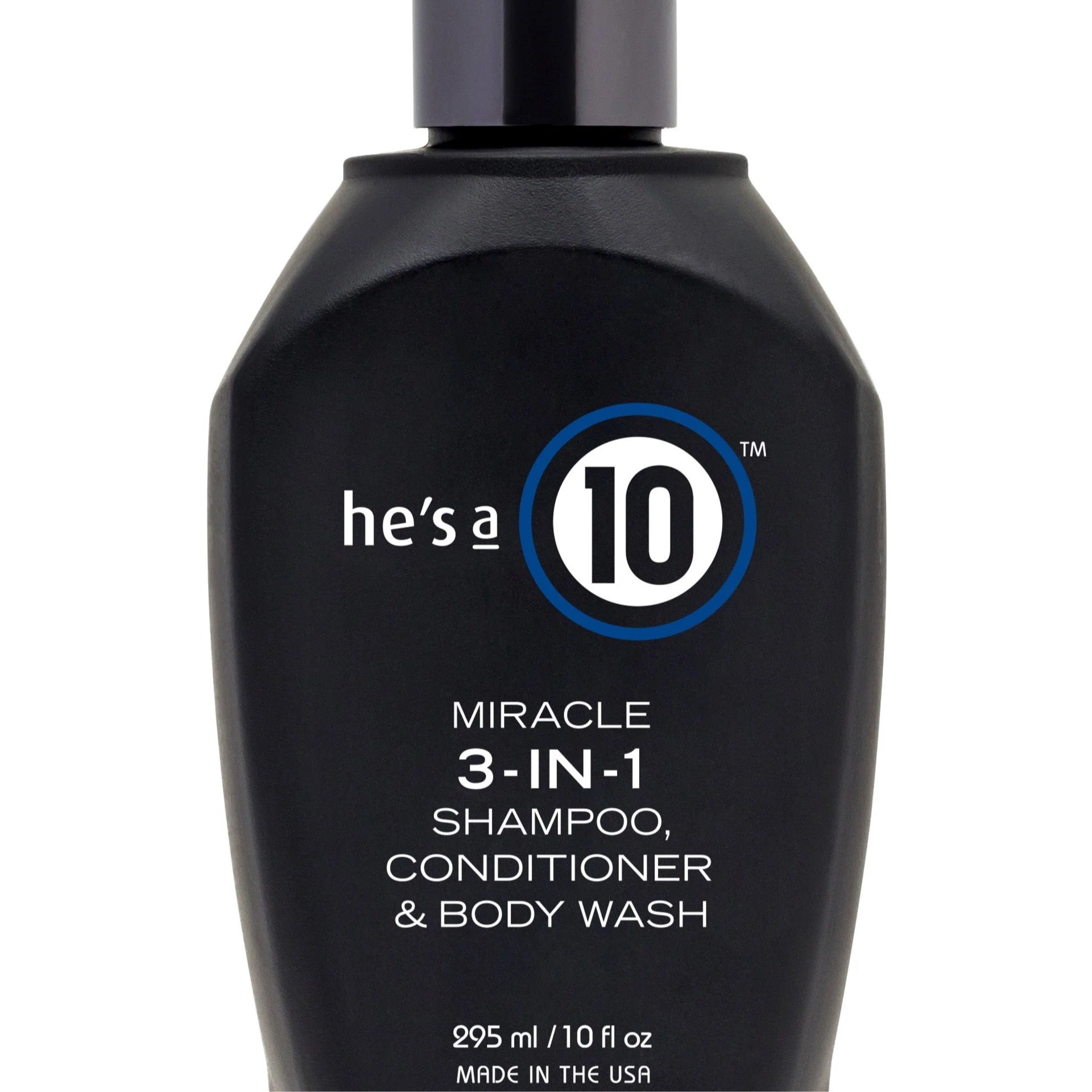 He’s a 10 miracle three in one shampoo conditioner and body wash