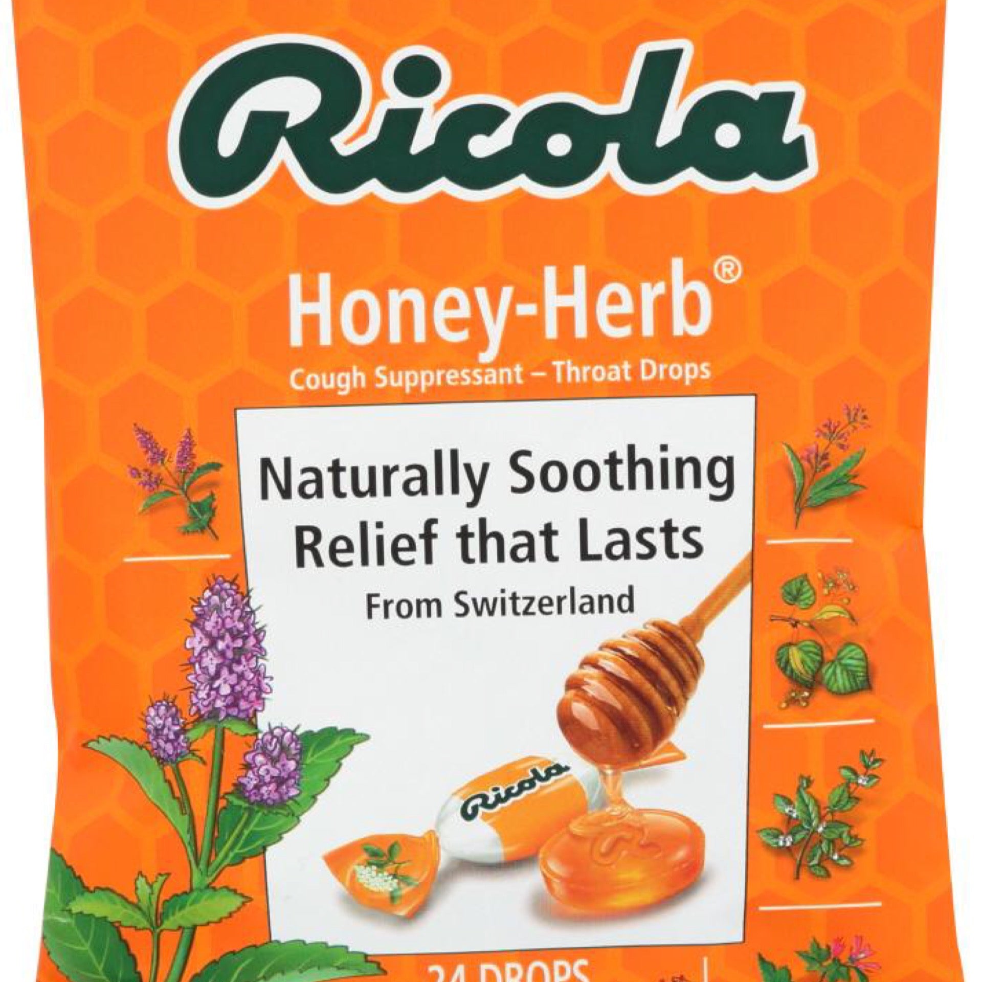 Ricola Honey Herb Cough Suppressant Throat Drops | Naturally Soothing Long-Lasting Relief