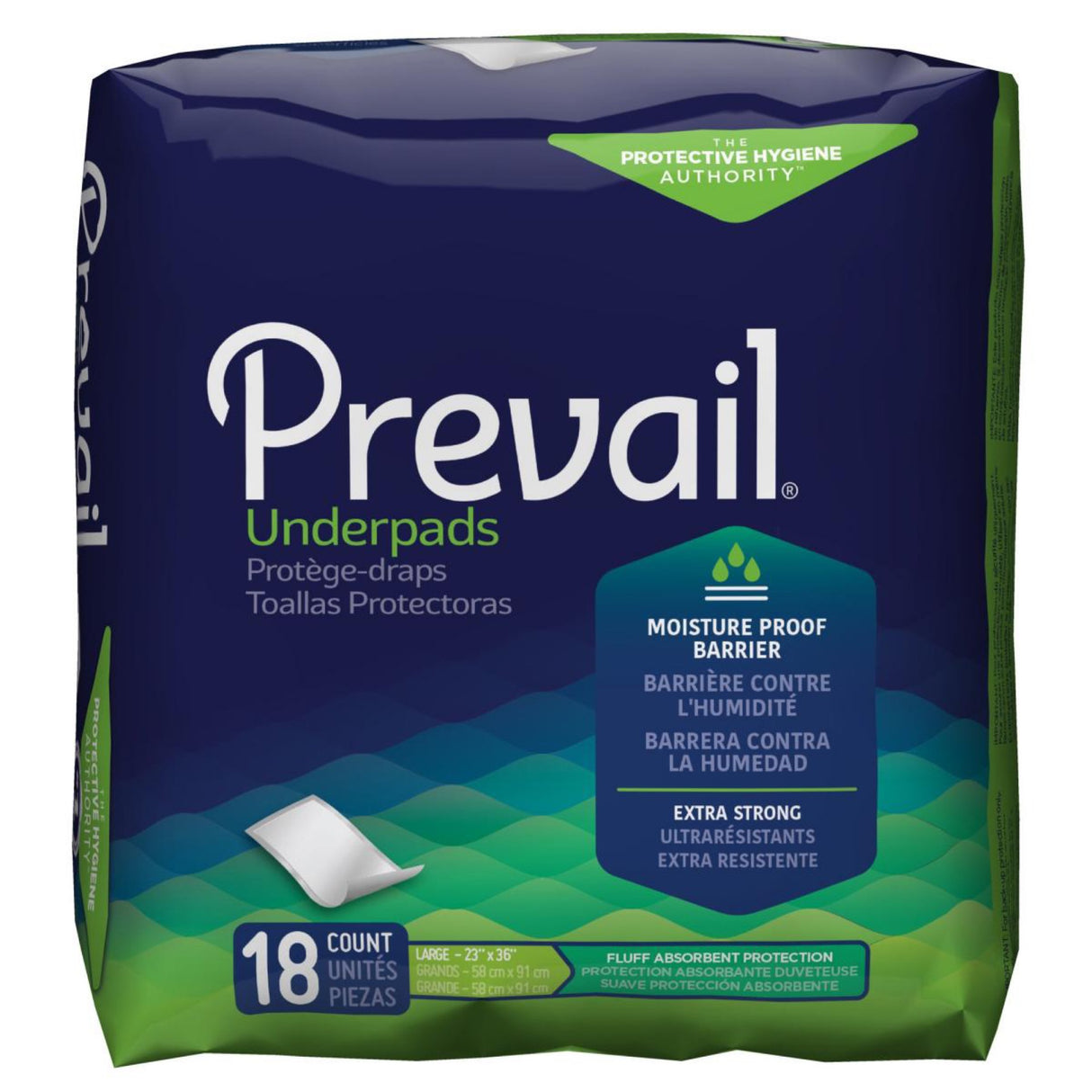 Prevail Disposable Underpad Fluff 23x36 Pads