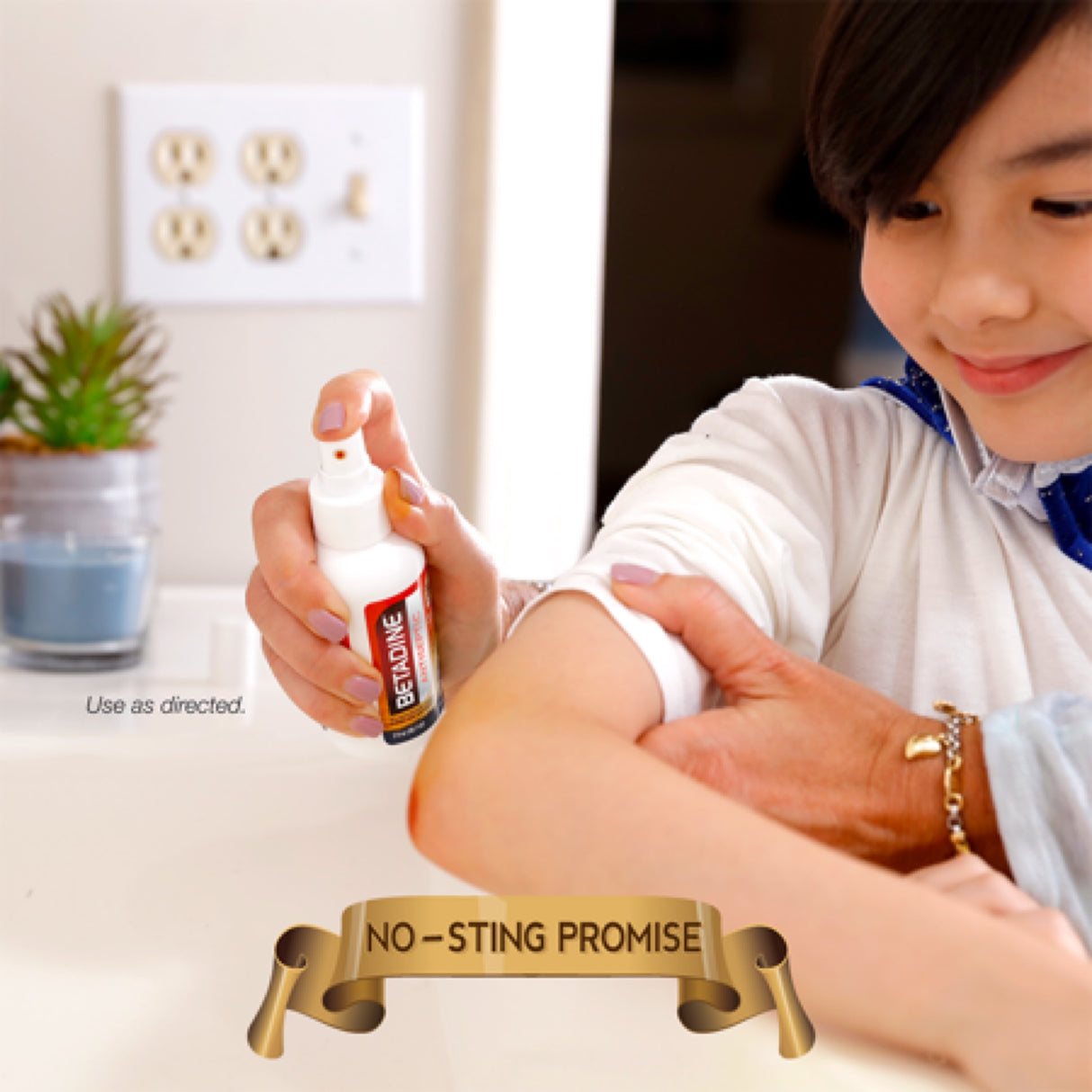 Betadine Antiseptic First Aid Spray Kills Germs with No-Sting Promise