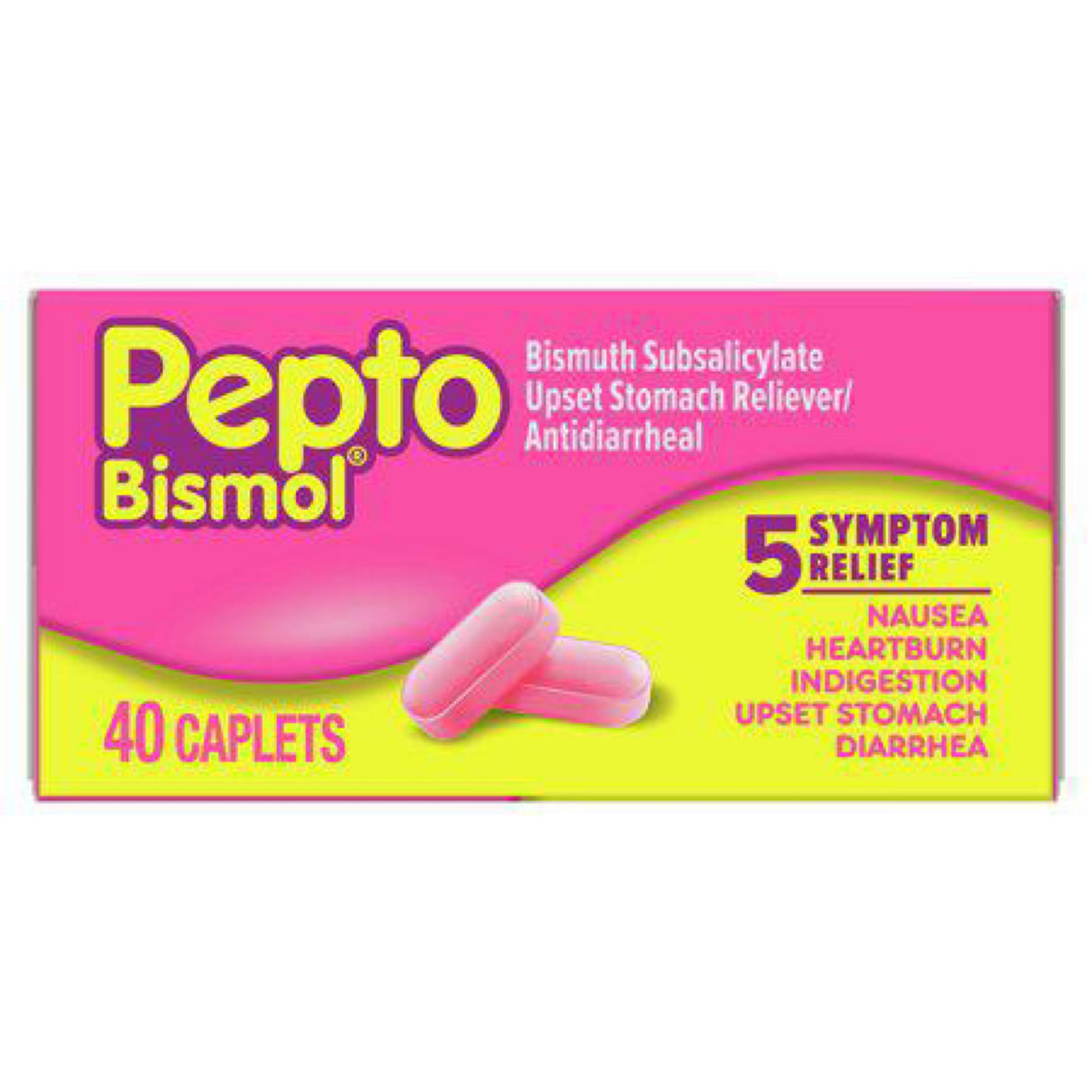 Pepto-Bismol 5 Symptom Stomach Relief Caplets