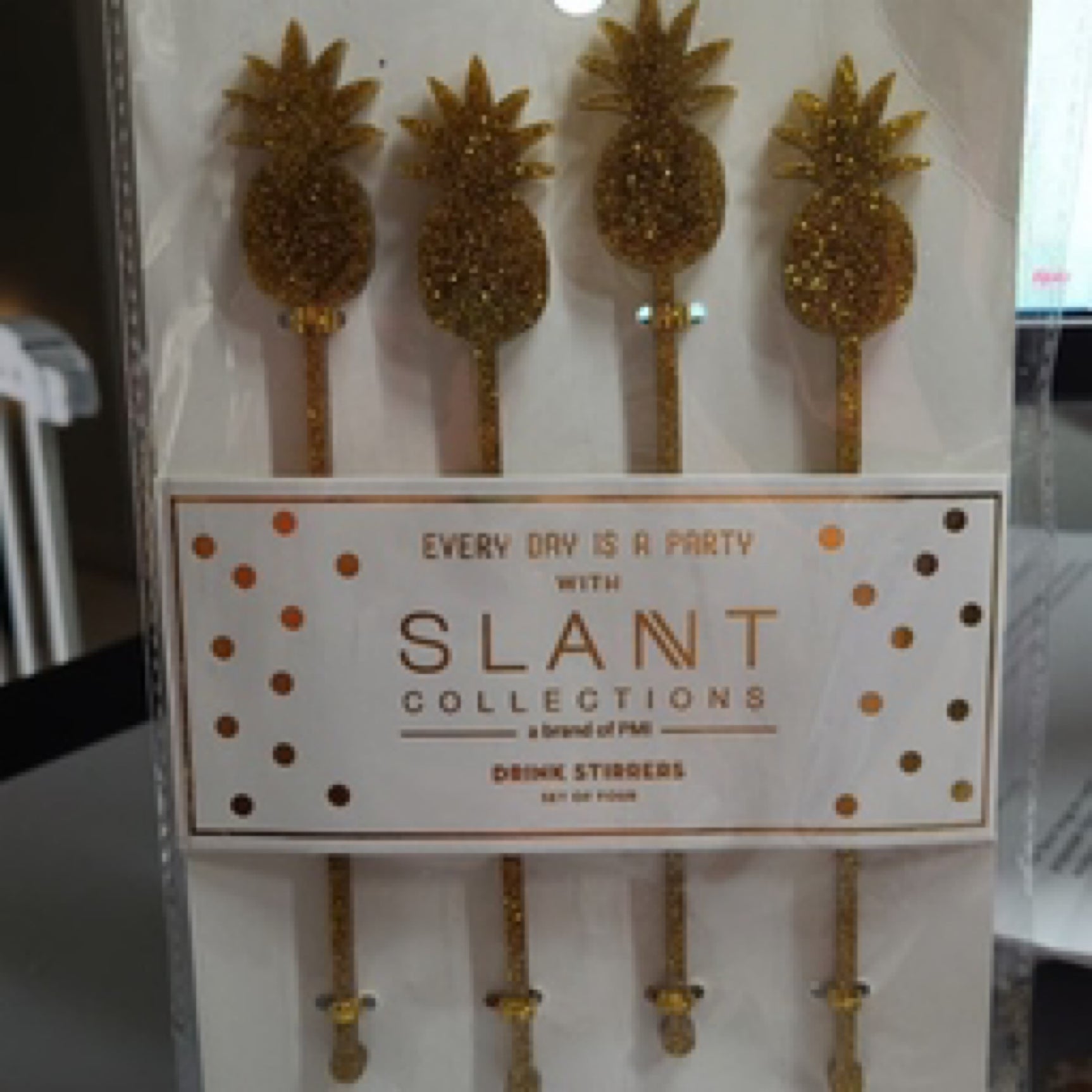 Pineapple Acrylic Drink Stirrers - Set of 4