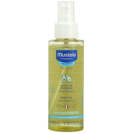 Mustela Baby Oil - Moisturizing Oil for Massage - with Natural Avocado, Pomegranate & Sunflower Oil