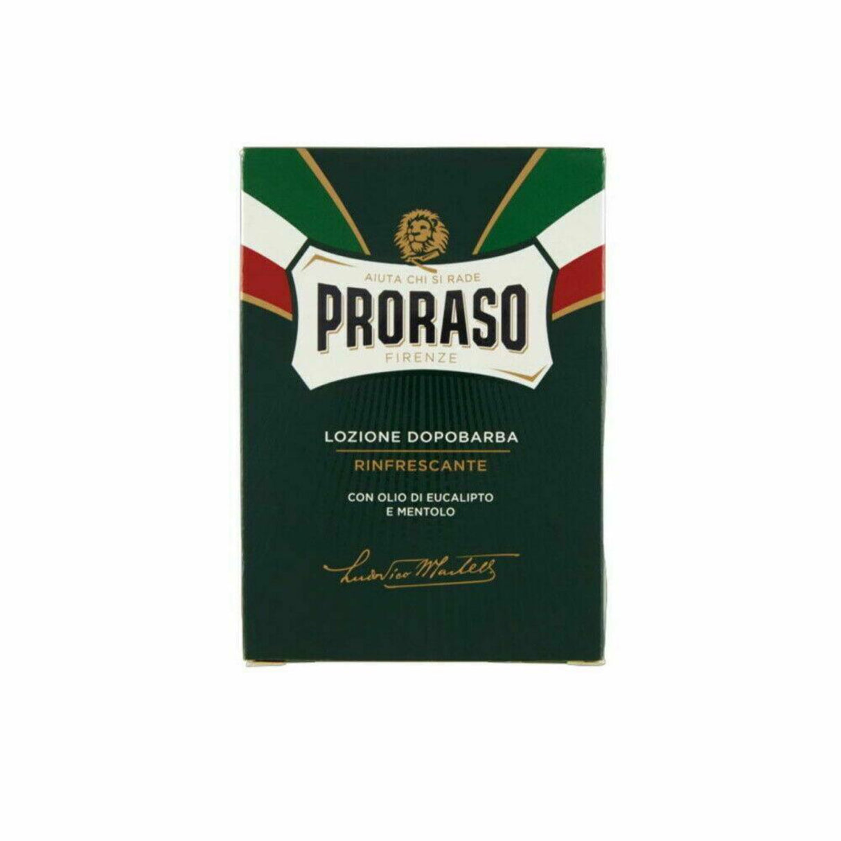 PRORASO Green After Shave Lotion With Eucalyptus & Menthol For Men, NEW