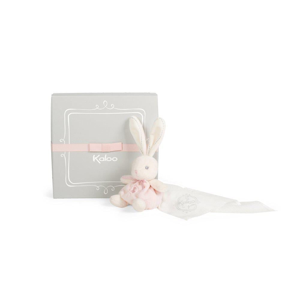 Kaloo Perle Pink Plush Rabbit and Cotton Cloth Baby Gift