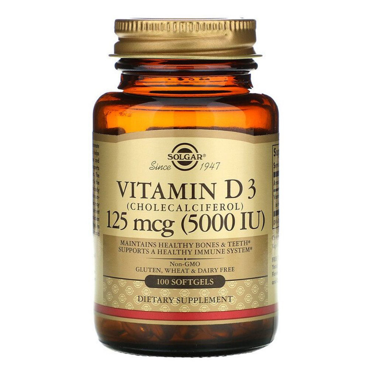 Solgar Vitamin D3 125 mcg (5000 IU) 100 softgels