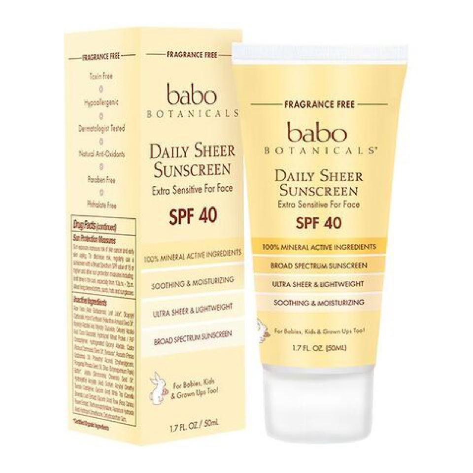 BABO Botanicals Daily Sheer Mineral Sunscreen SPF 40 oz Sunscreen