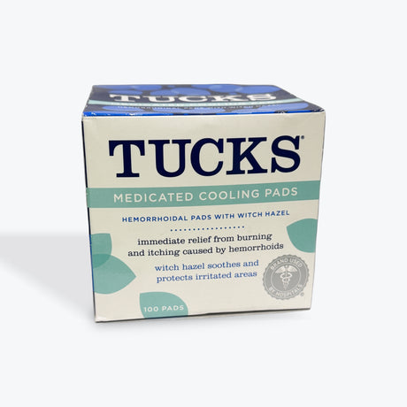 Tucks Medicated Cooling Pads (Hemorrhoidal Pads with Witch Hazel) 100 pads