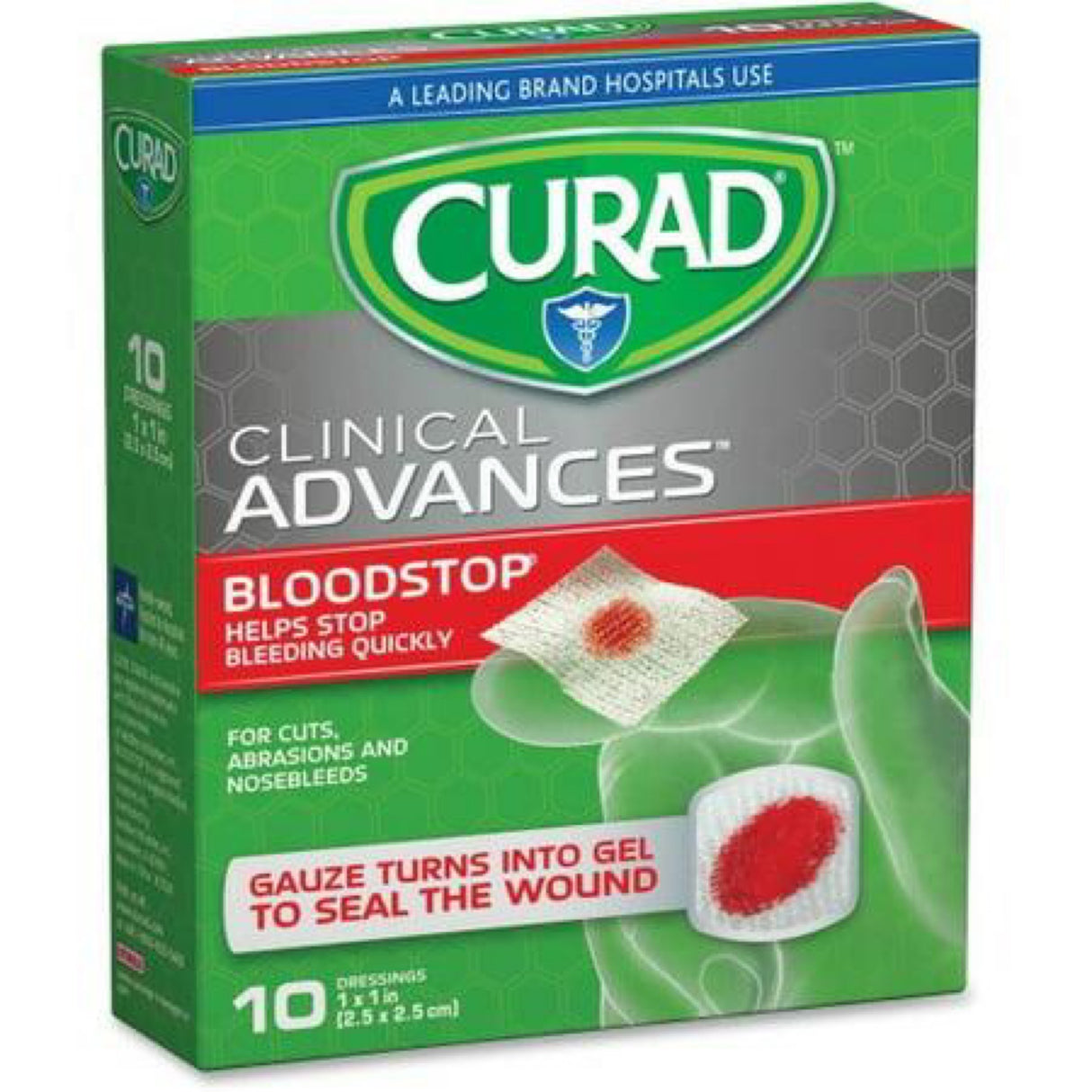 Curad Blood Stop Gauze Packets 1 1 Box