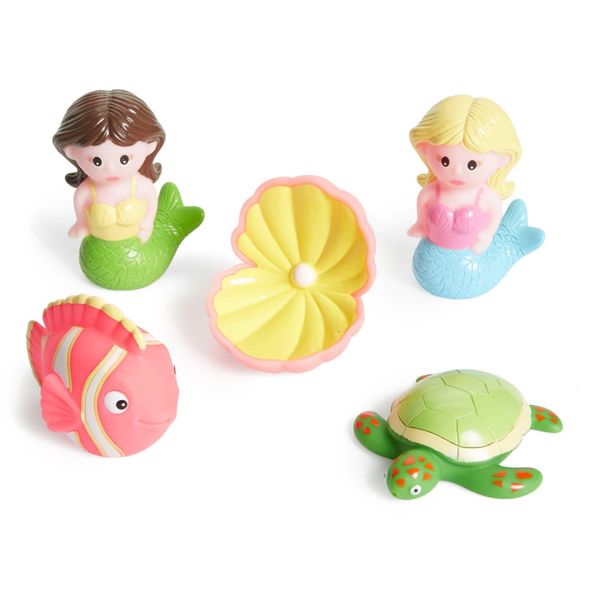 Elegant Baby 5 Piece Bath Time Fun Rubber Water Squirties Vinyl Zip Storage Bag