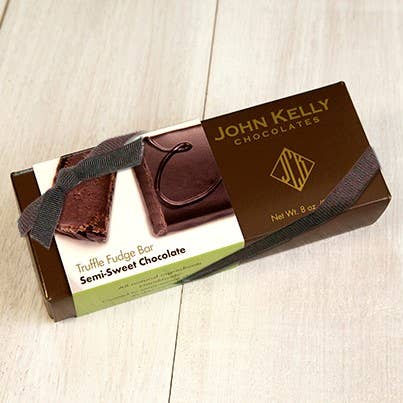 John Kelly Chocolates 8 oz. Truffle Fudge Bar: Semi-Sweet Chocolate & Peanut Butter - Image 9