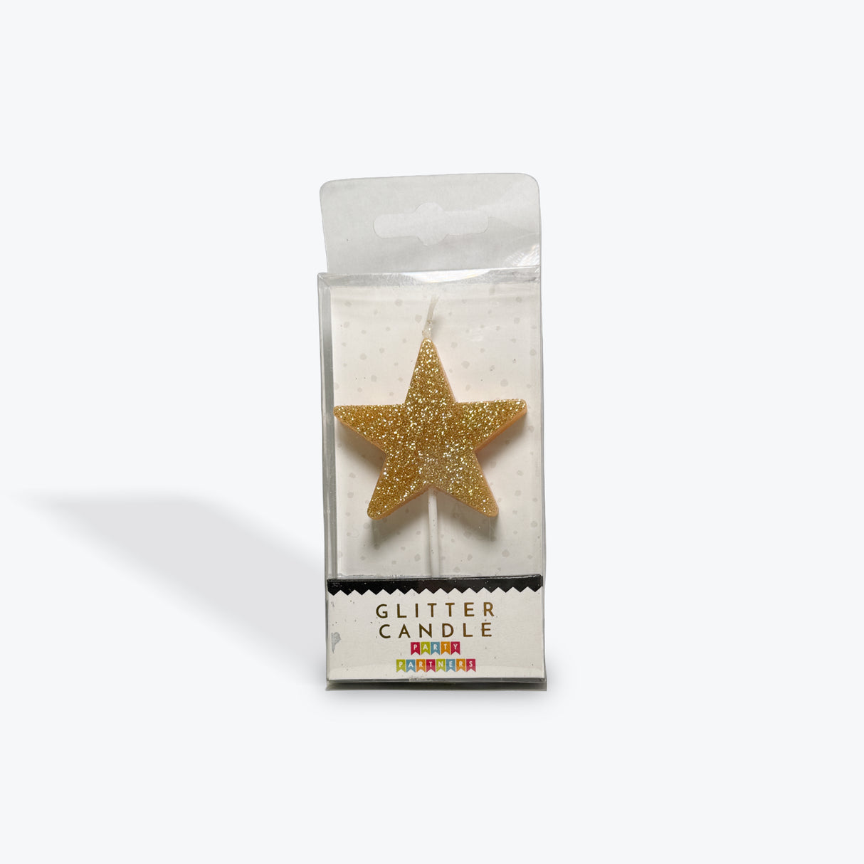 Party Partners Gold Glitter Star Candle