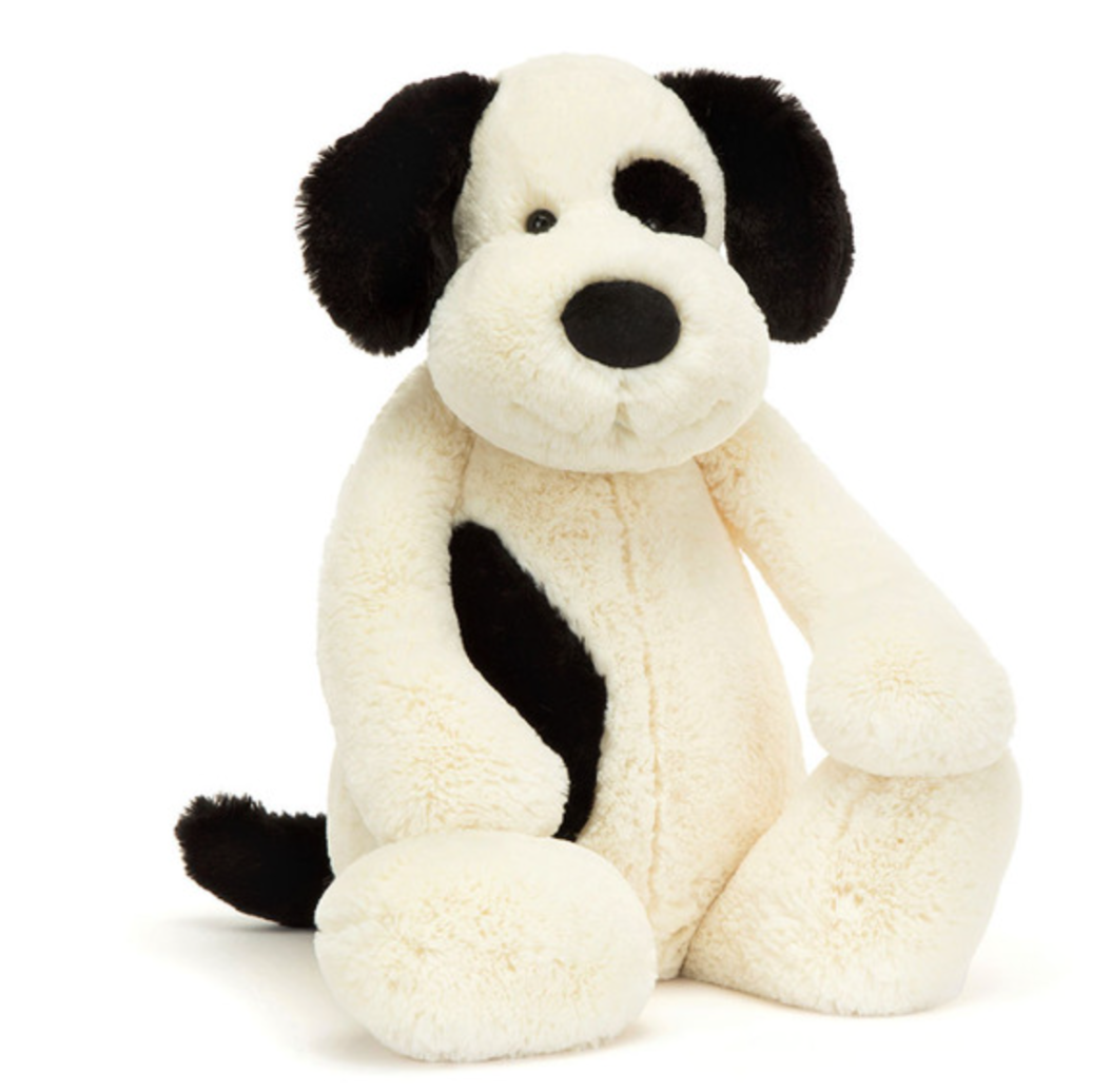 Jellycat Huge Black and Cream Bashful Puppy
