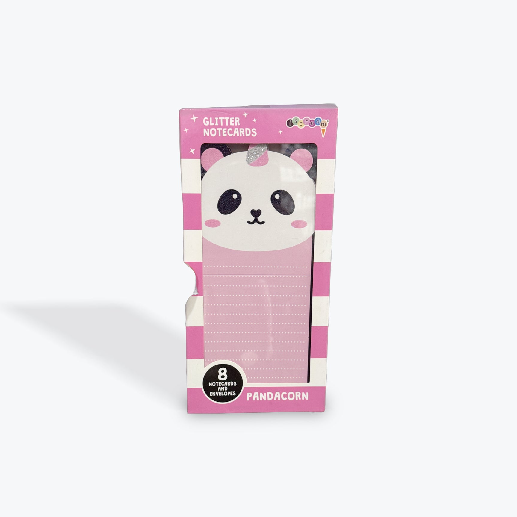 Glitter Pandacorn note cards Pack of 8 Die Cut Fold Up Notecards with Envelopese