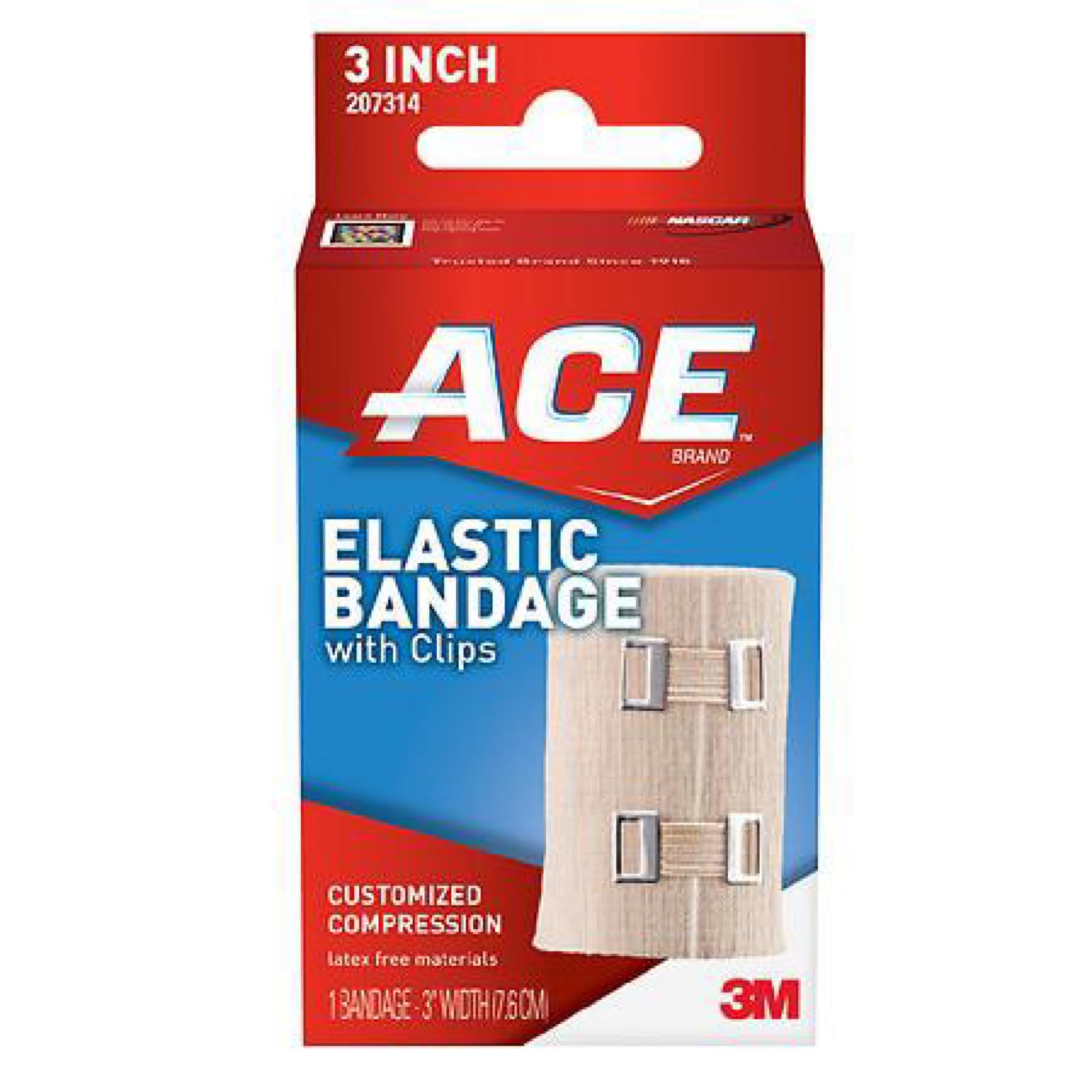 ACE Brand Elastic Bandage W/ Clips 3 in. Discrete FIT