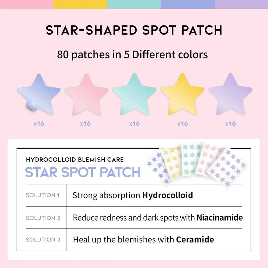 OOTD Star Spot Acne Hydrocolloid Patch 80 pieces