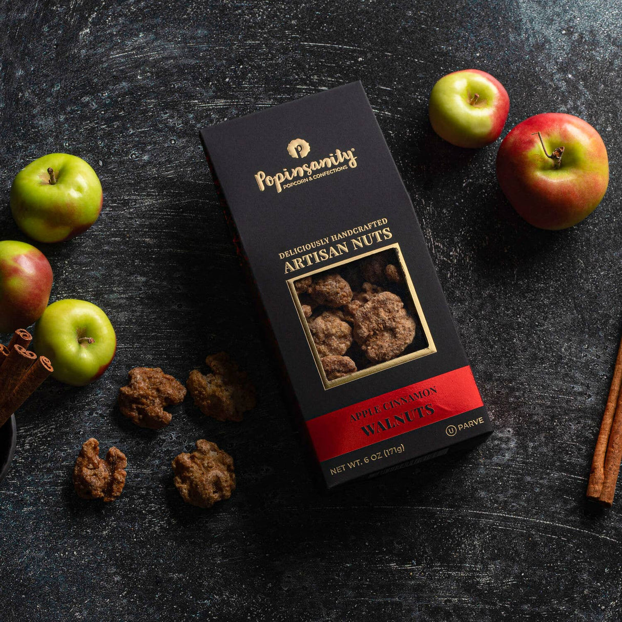 Apple Cinnamon Walnuts | Gourmet Candied Nuts Gift | 6oz Box