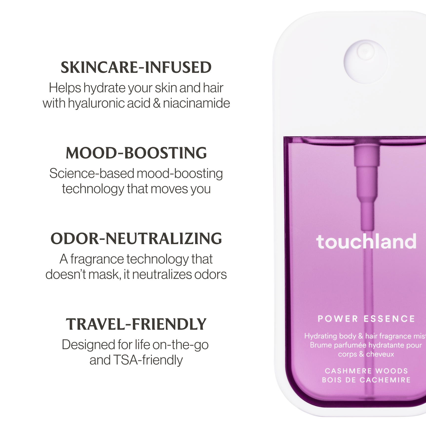 Touchland Cashmere Woods Power Essence Body & Hair Fragrance Mist - Image 4