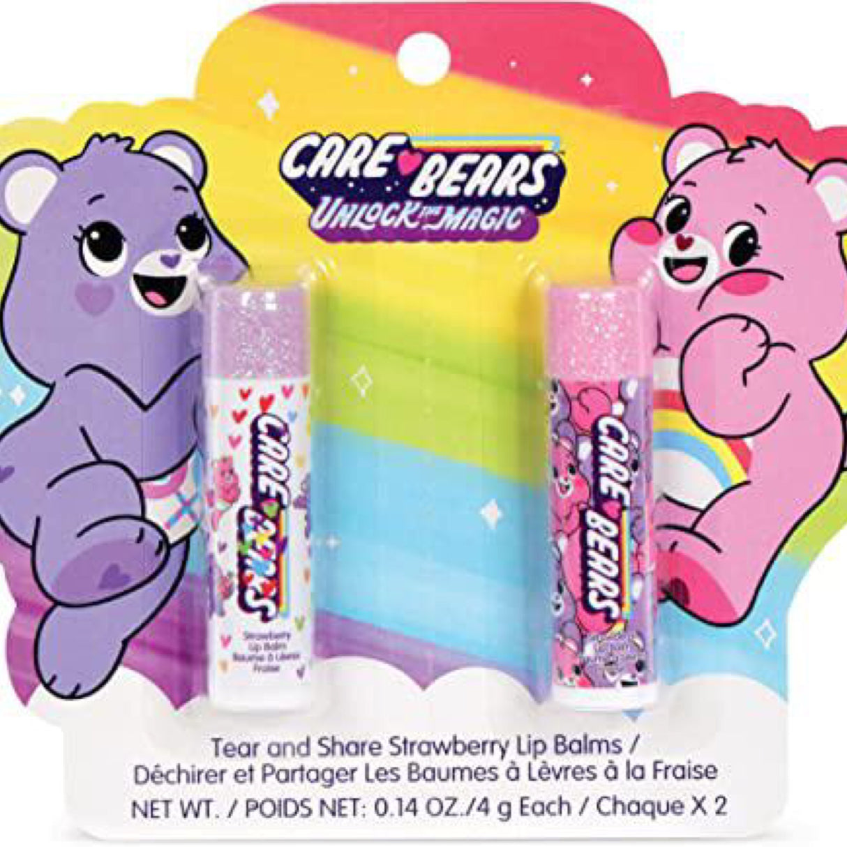iscream Care Bears Cheer and Share Bear Strawberry Scented Tear and Share Lip Balm Set