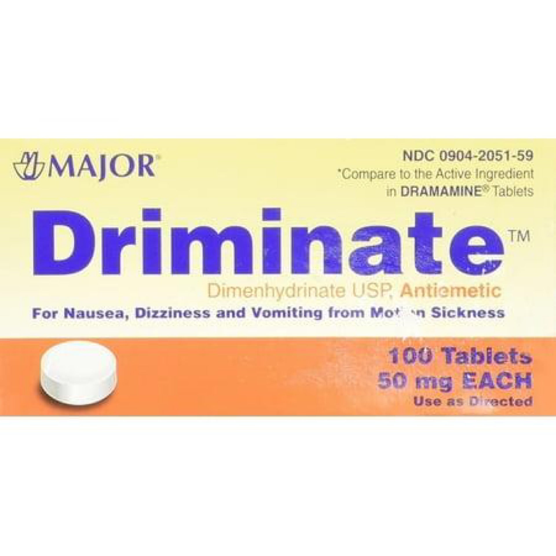 Driminate tablets for Nausea, Dizziness, and Vomiting from Motion Sickness
