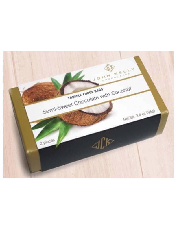 John Kelly Chocolates 2 Piece Semi-Sweet Chocolate with Coconut