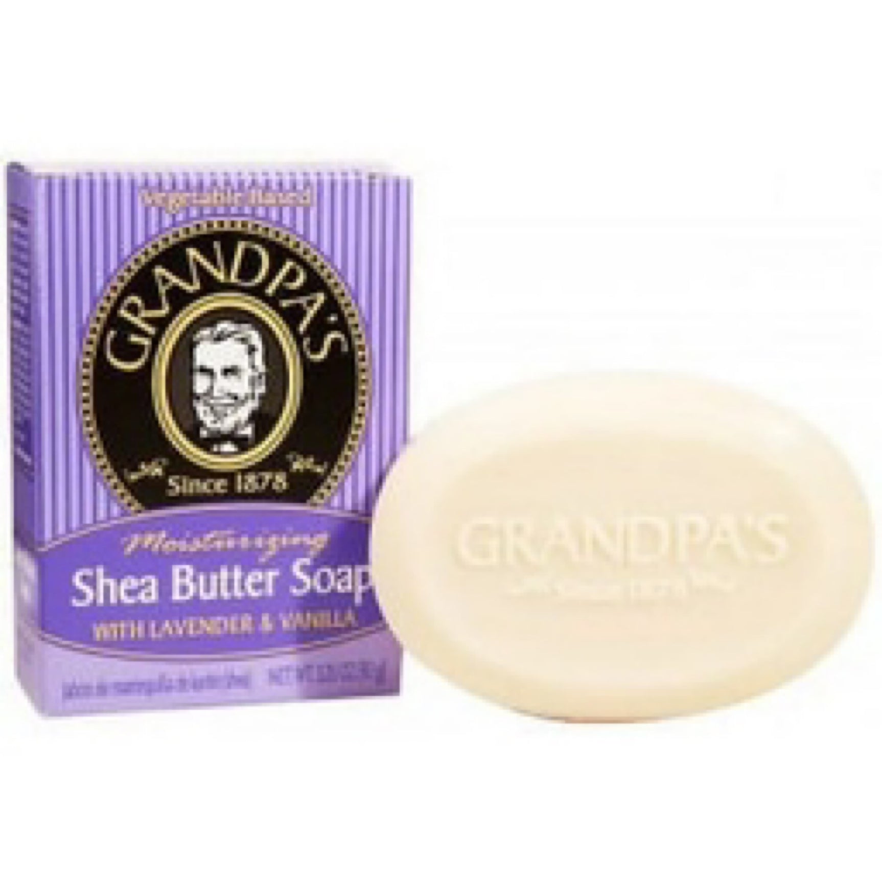 Grandpas Shea Butter Soap with Lavender and Vanilla 3.25 oz