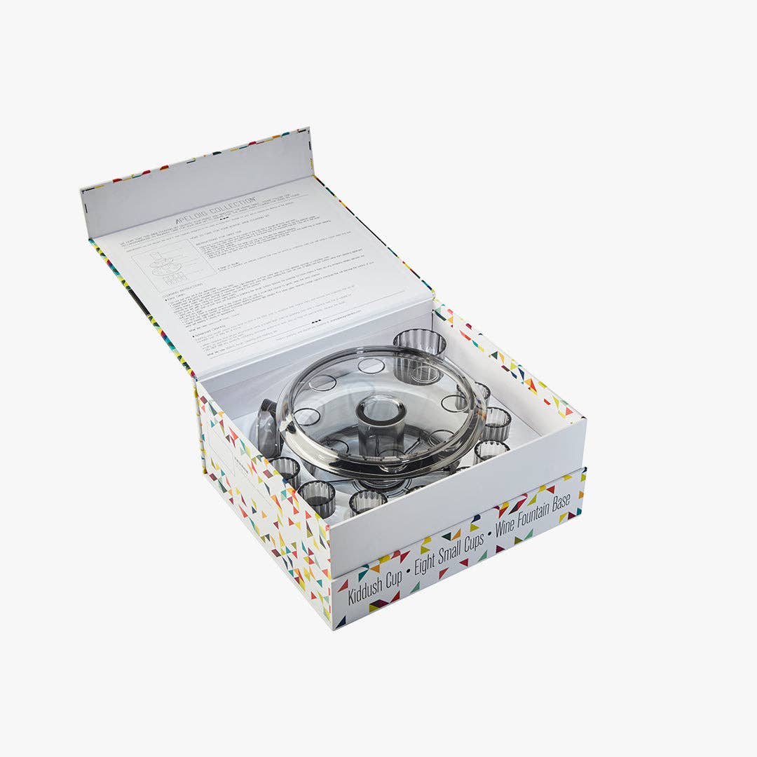 Kiddush Wine Fountain Set: Smoke_White