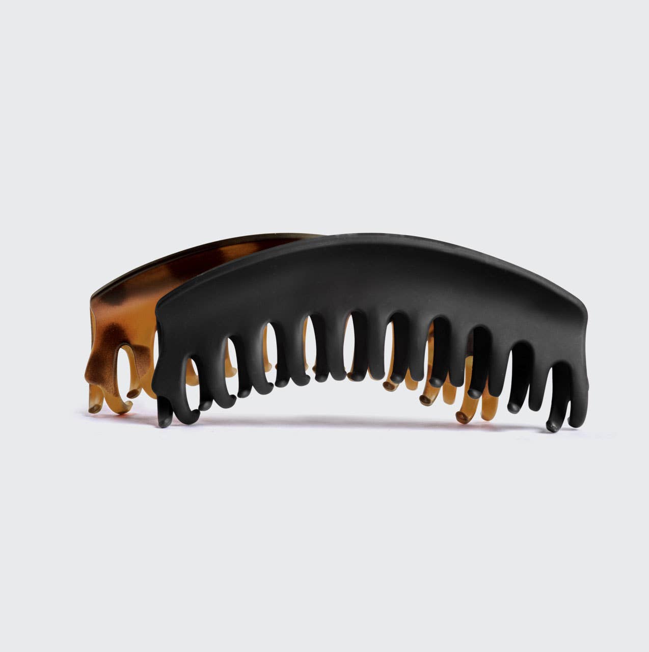 KITSCH Recycled Plastic Large Dome Claw Clips 2pc - Black & Tort