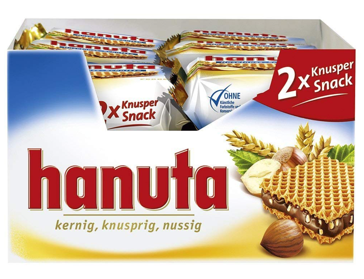 Hanuta Wafers Filled with Hazelnut Creme Chocolate 44g