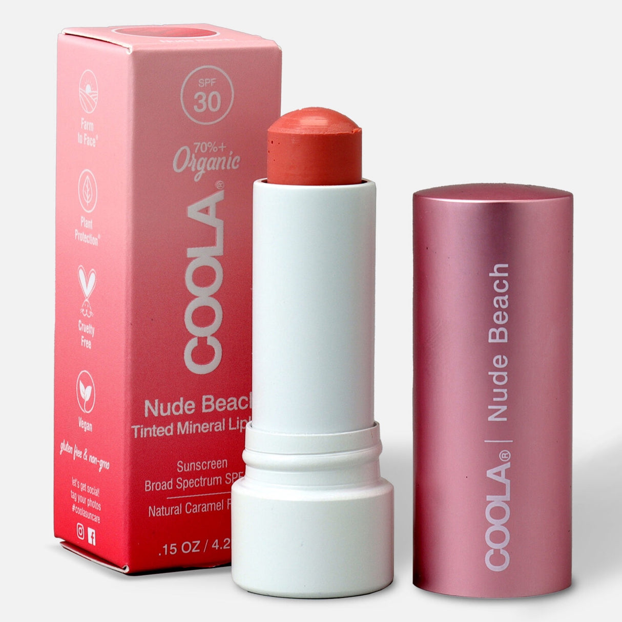 Coola Nude Beach Tinted Mineral Liplux SPF 30