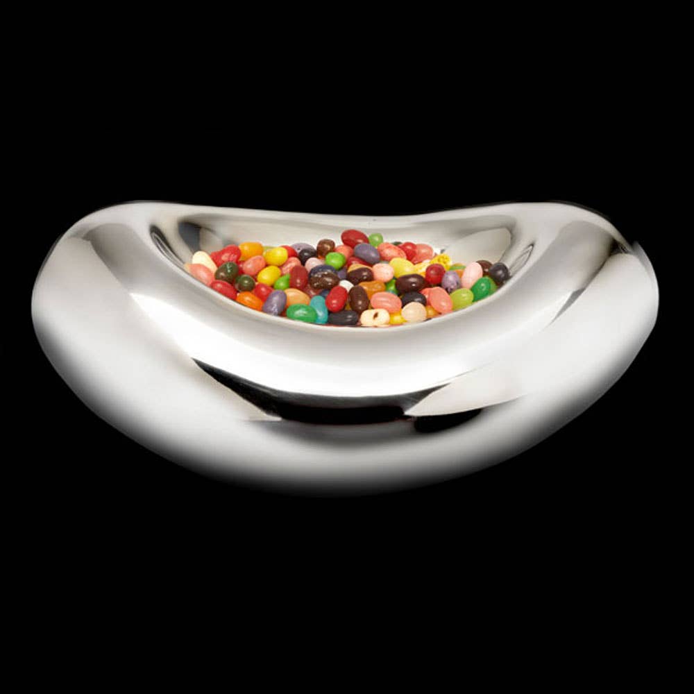 Big Bean Handcrafted Decorative Bowl In Polished Aluminum - Image 2