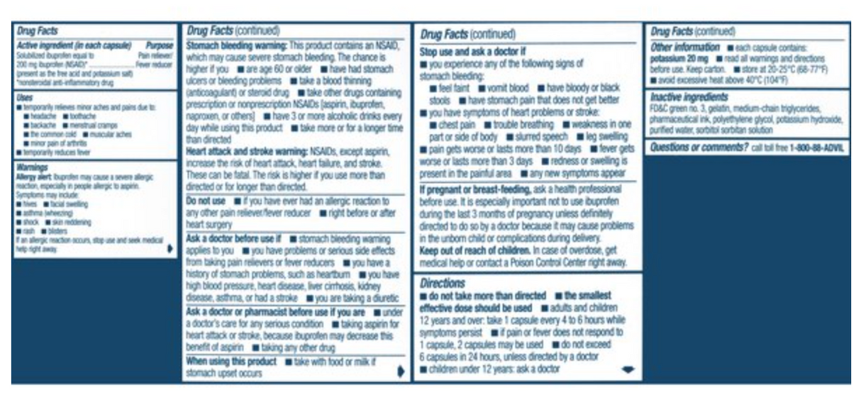 Advil Liqui-Gels Minis 200 MG Ibuprofen Capsules, 20 Count