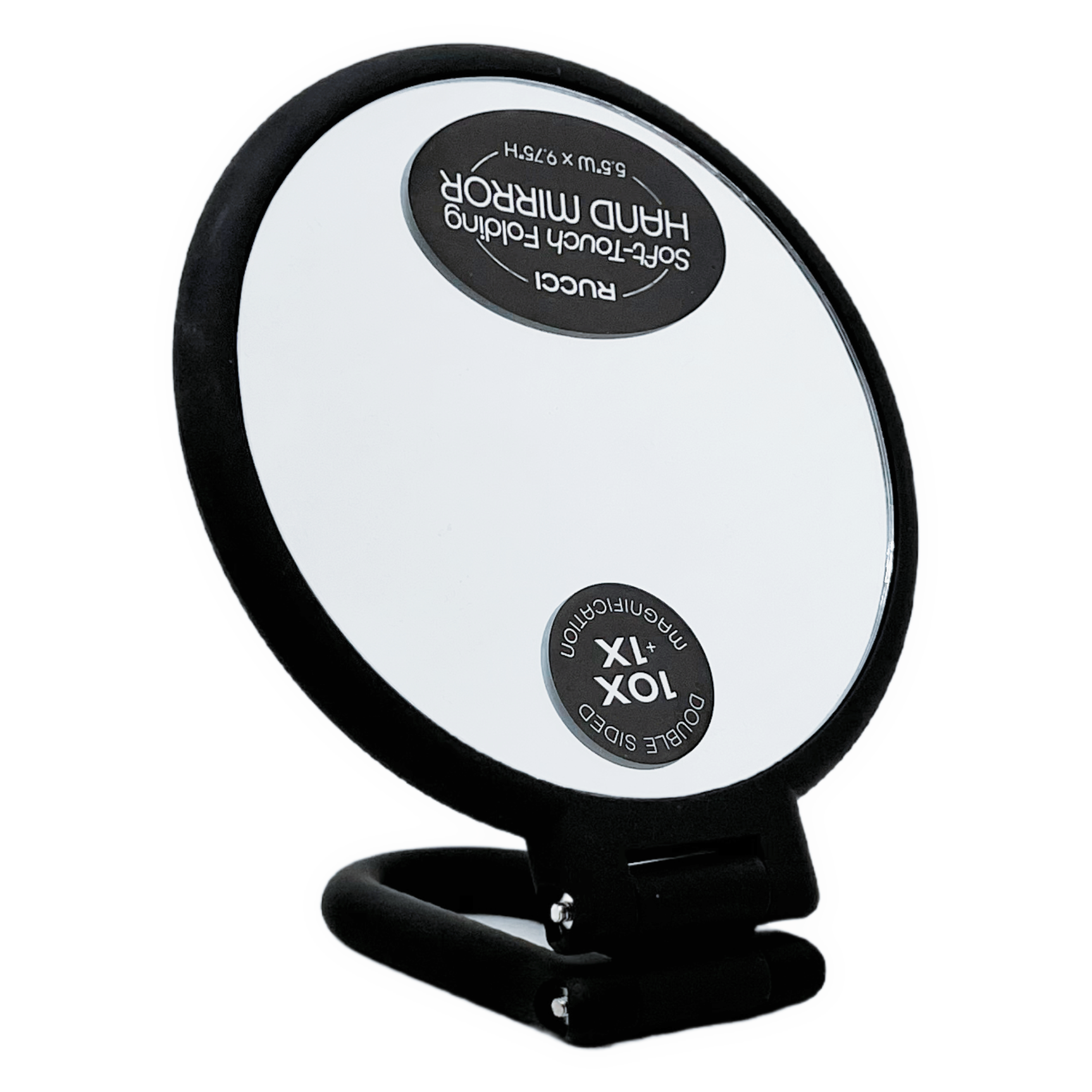 M940 1X/10X Magnifying Soft Touch Foldable Mirror: Matte Black