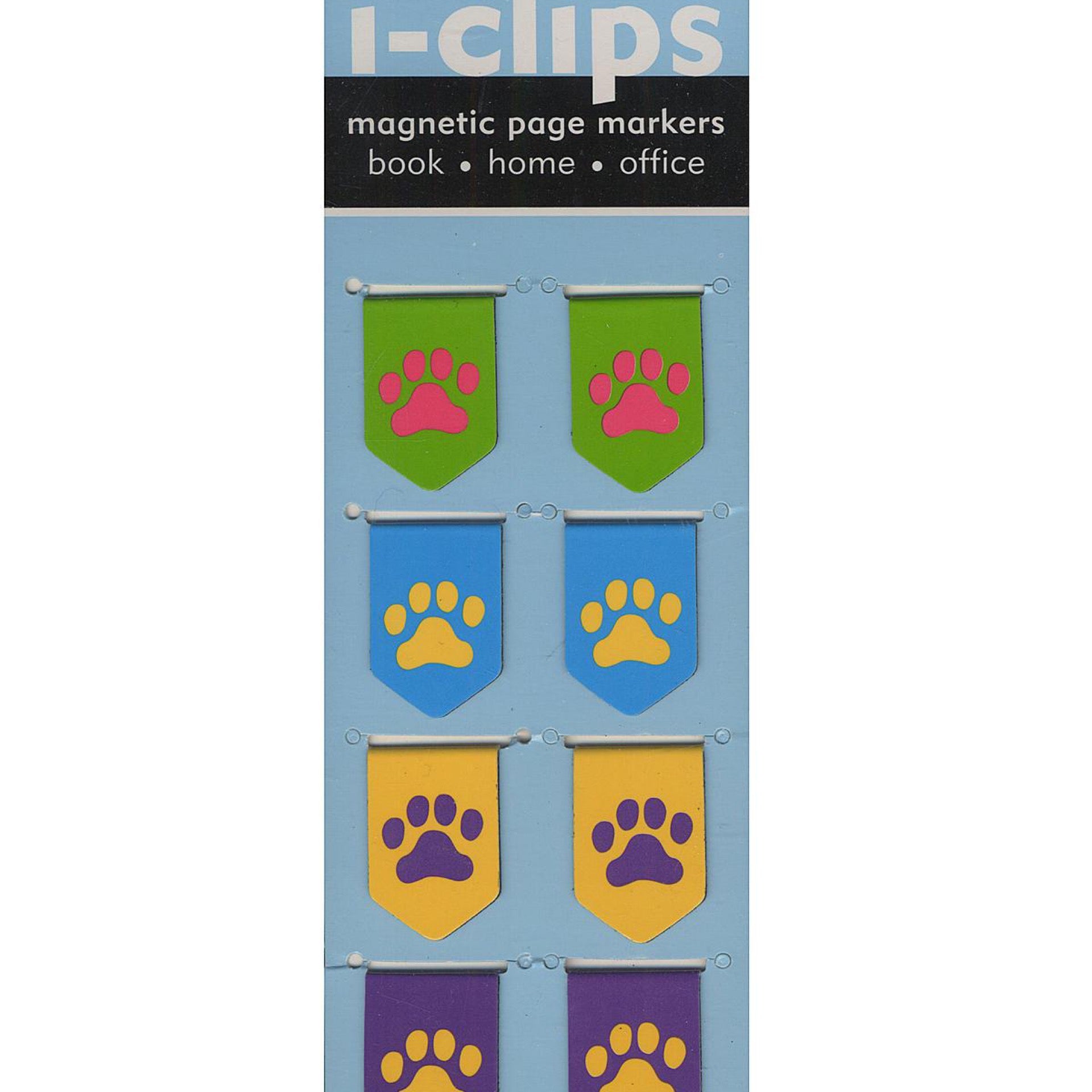 Pawprints i-clips Magnetic Page Markers (Set of 8 Magnetic Bookmarks) by Peter Pauper Press Inc.