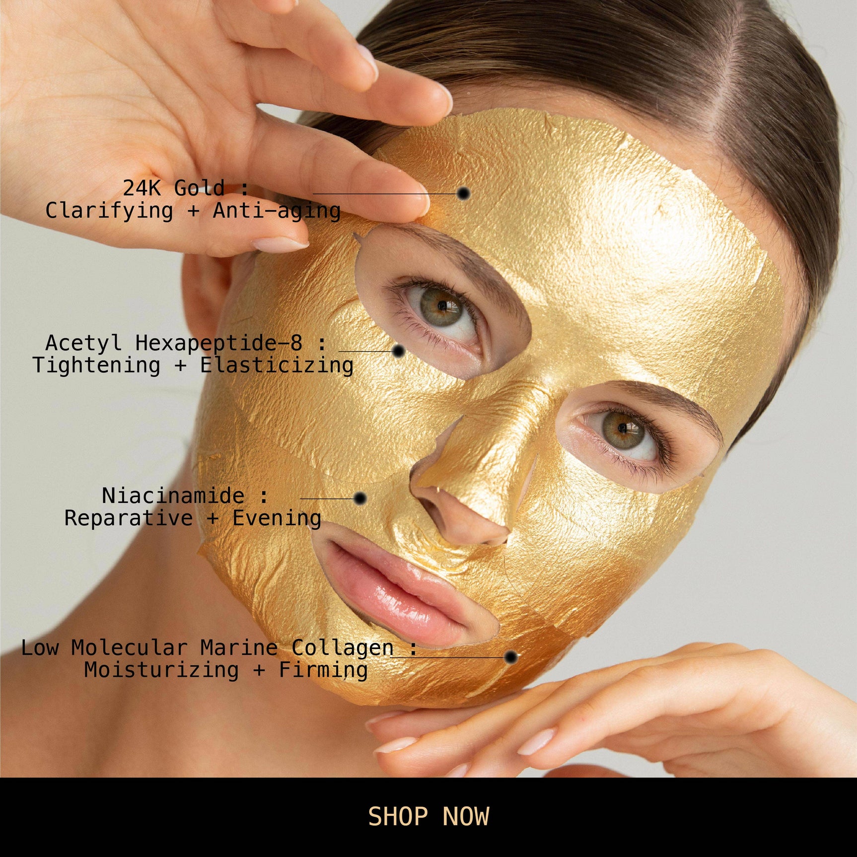 24k Gold Foil Premium Face Mask 5-PACK - Image 4
