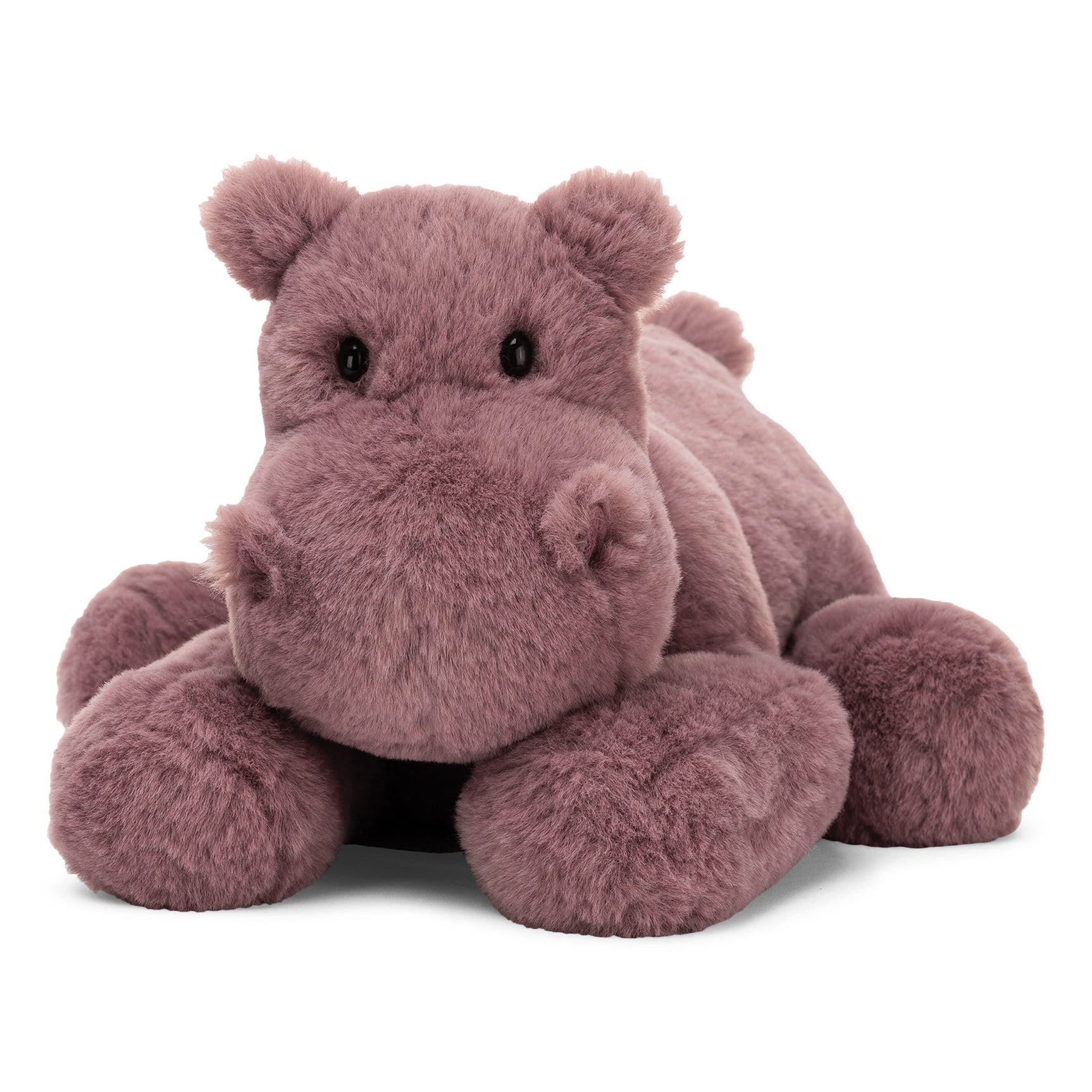 Jellycat Medium Huggady Hippo Stuffed Animal in Mauve