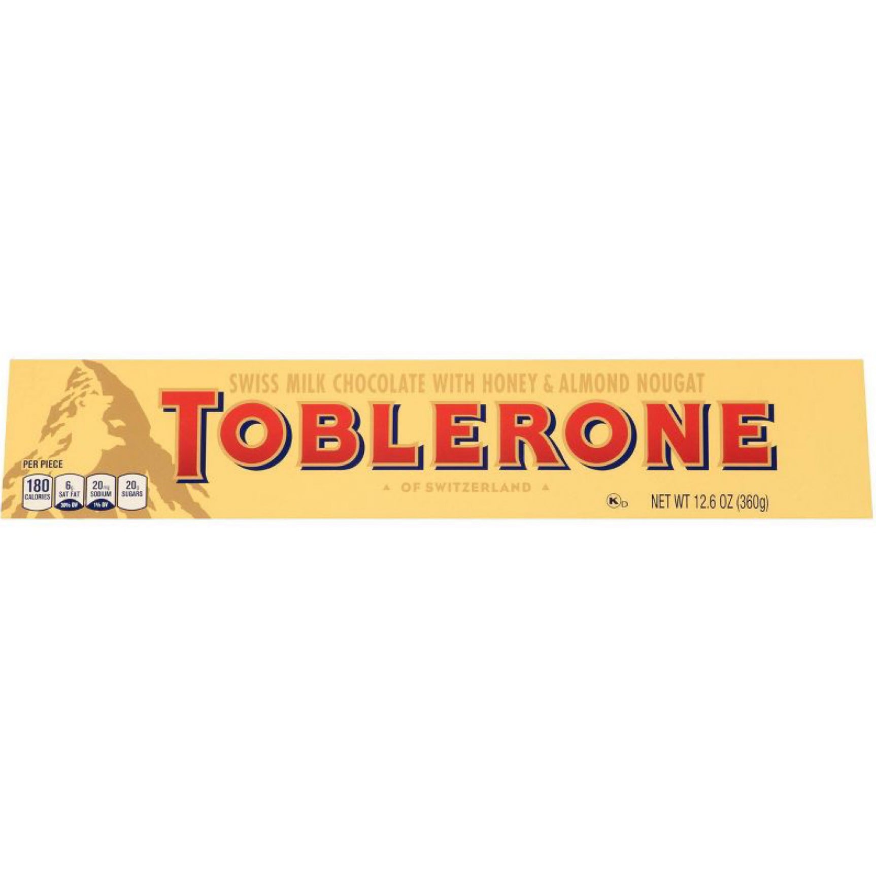 Toblerone Swiss Milk Chocolate with Honey & Almond Nougat - Image 2