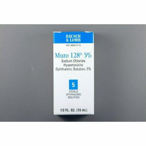 Eye Drops by Muro 128, Temporary Relief for Corneal Edema, 5% Solution