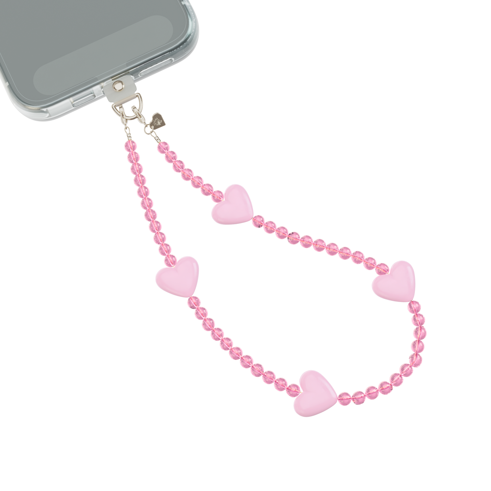 Pink Heart Phone Charm